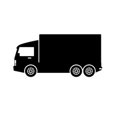 Box truck icon vector. Shipment truck silhouette for icon, symbol and sign. Box truck for shipment, transit, delivery, package or transportation