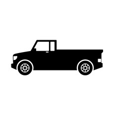 Pickup car icon vector. Countryside delivery car silhouette for icon, symbol and sign. Pickup car for transportation, shipment, delivery, package or transit