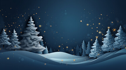 Fototapeta na wymiar Night winter landscape background with snow 
