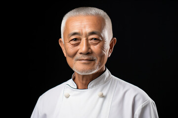 Obraz premium a man in a chef's uniform posing for a picture
