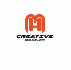 MH logo design concept with background. Initial based creative minimal monogram icon letter. Modern luxury alphabet vector design