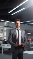 Naklejka na ściany i meble A Professional 3D Business Man In A Contemporary , Background Image, Hd