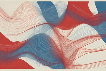 Abstract line background with red and blue line