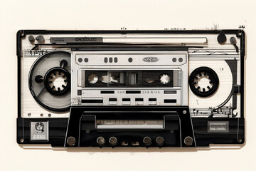 a cassette cover with blackwood's playlist, in the style of playful graphic generative ai