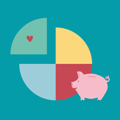 Investment asset allocation and balancing concept Businessman investors make pie charts to balance their portfolios to suit risk and return.