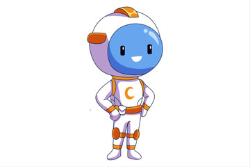 Cute Astronaut Cartoon Character Design