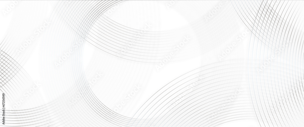Canvas Prints vector abstract white transparent background with white circle rings, digital future technology conc