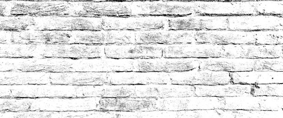 Vector black and white brick wall transparent background.