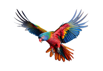 Colorful flying parrot