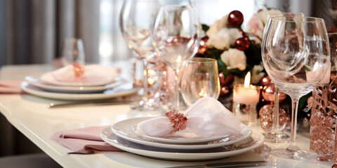 christmas, wedding , festive  table setting
