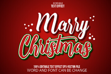 Marry Christmas Editable Text Effect Flat Gradient Style