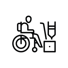 Black line icon for disabled 