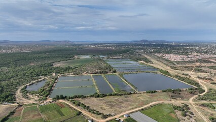 Water Utilities Corporation WUC waste water evaporation ponds in Gaborone, Botswana, Africa