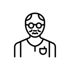 Black line icon for senior 