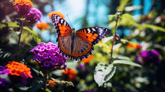 Labor Day Visit To A Butterfly Garden Colorful , Background Image, Hd
