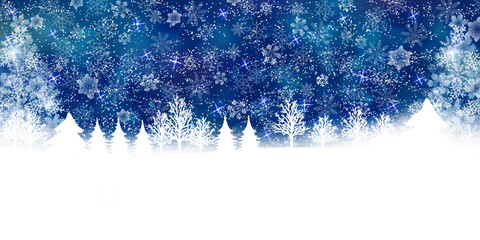 クリスマス　雪　冬　風景　背景 - obrazy, fototapety, plakaty