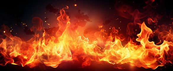 Abstract Fire flames burning red hot sparks background