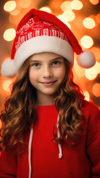 Portrait Of Cute 8 Year Old Girl In Trend Colors, Background Image, Hd