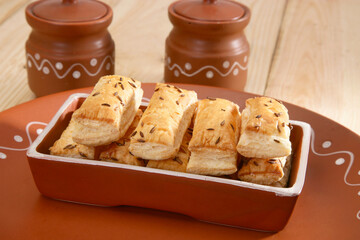Fan Khari Puff,  Salty flaky and crispy bakery Snack