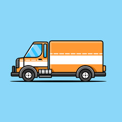 delivery truck car icon truck icon design illustration, cute vector cartoon