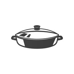 Cooking pot icon isolated on white background