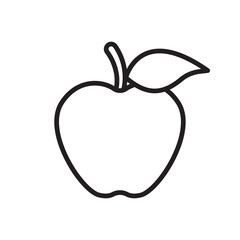 Apple Fruit Line Icon Symbol Isolated Vector Illustration