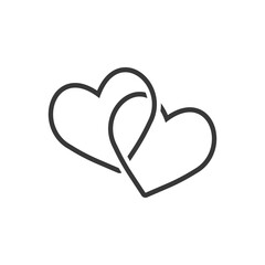 Intertwined Heart Linear Icon Vector