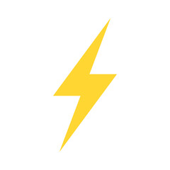 Yellow Lightning Bolt Charge Isolated Vector Icon Illustration - obrazy, fototapety, plakaty