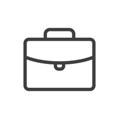 Briefcase Business Bag Outline Flat Icon Vector Illustration