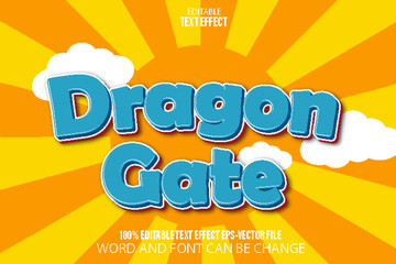 Dragon Gate Editable Text Effect Flat Gradient Style