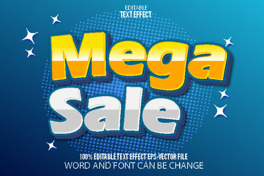 Mega sale Editable Text Effect Flat Gradient Style