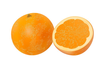 Orange fruit isolated on white background