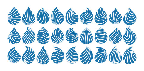 Fototapeta na wymiar Bundle of line swoosh water drop logo icon design