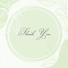 THANK YOU WRITING VECTOR ILLUSTRATION WITH FLORAL ORNAMENT