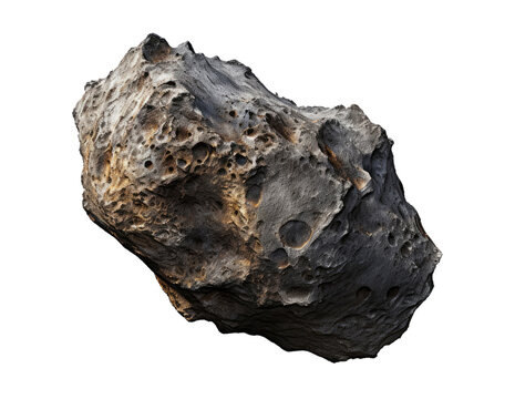 Big asteroid isolated on transparent background