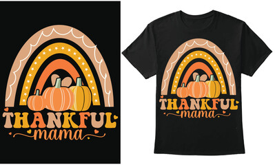 Rainbow Thanksgiving Design, Thankful Mama, Pumpkin Vector