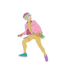 カラフルなファッションの人物