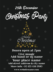 Christmas party celebration flyer poster or social media post design