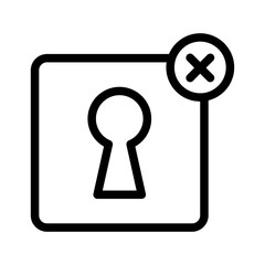 Keyhole Square Denied Line icon