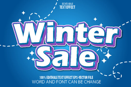 Winter Sale Editable Text Effect Flat Gradient Style