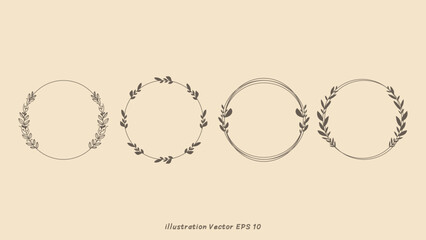 Floral ornamental doodle dividers, vintage hand drawn tribal arrow and calligraphic deco border vector set isolated on cream color  background. Vector Illustration EPS 10