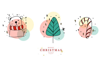 Christmas Element in Christmas holiday on white  background , Flat Modern design , illustration Vector EPS 10