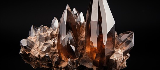 Smokey quartz originating from Furka Uri in Switzerland - obrazy, fototapety, plakaty