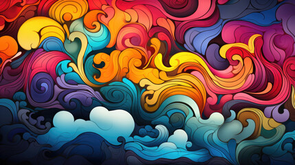 Fototapeta na wymiar Seamless Pattern Funky Denver Colorful , Background Image, Hd