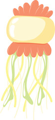 Colorful Underwater World Jellyfish Vector Art Illustration
