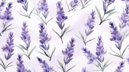Fototapeta na wymiar Serene Lavender Watercolor Seamless Pattern , Background Image, Hd