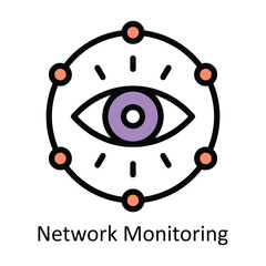 Fototapeta premium Network Monitoring vector Filled outline Design illustration. Symbol on White background EPS 10 File