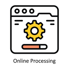 Online Processing vector Filled outline Design illustration. Symbol on White background EPS 10 File