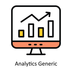 Analytics Generic vector Filled outline Design illustration. Symbol on White background EPS 10 File