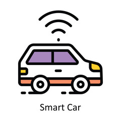 Smart Car vector Filled outline Design illustration. Symbol on White background EPS 10 File